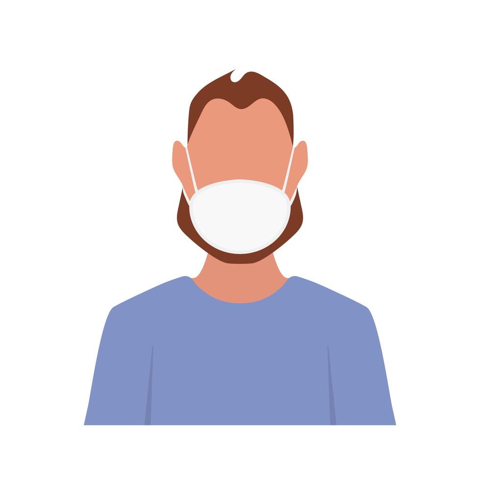 A man wearing a surgical mask vector