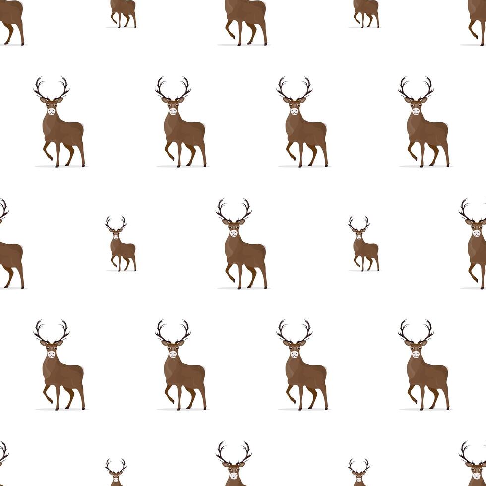 Seamless pattern with a horned deer. Suitable for backgrounds, postcards, and wrapping paper. Vector. vector