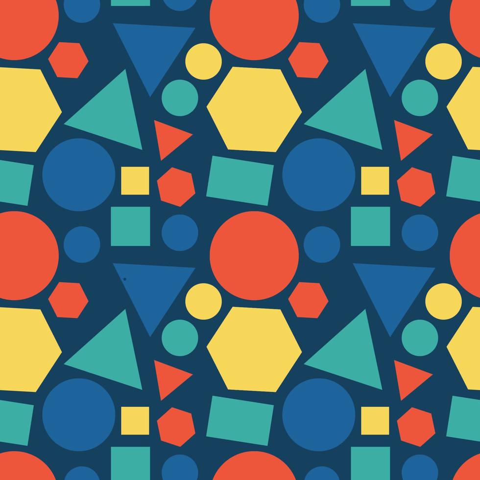 colorful geometric shapes pattern seamless background vector