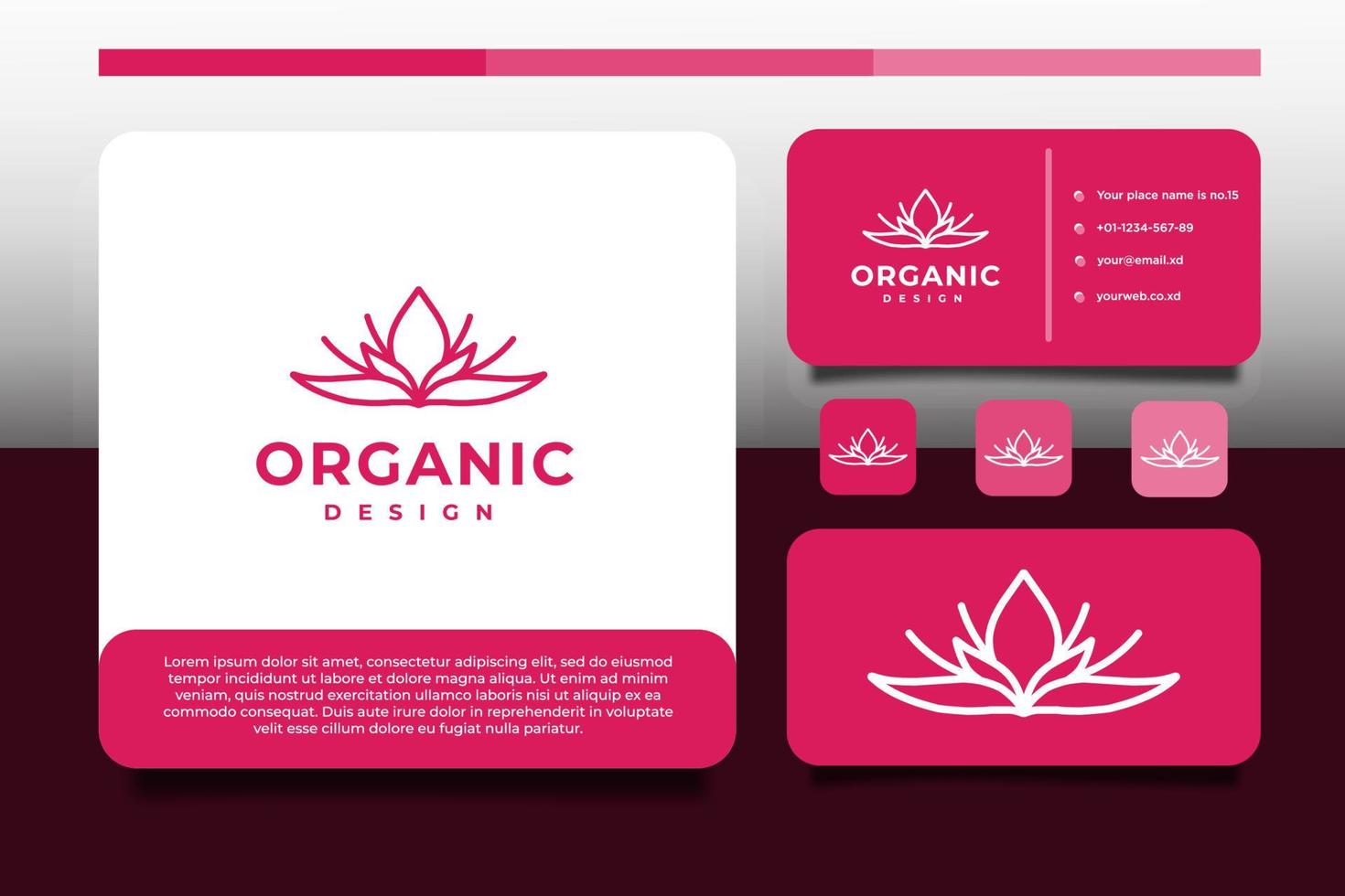 organic logo design and business card template vector