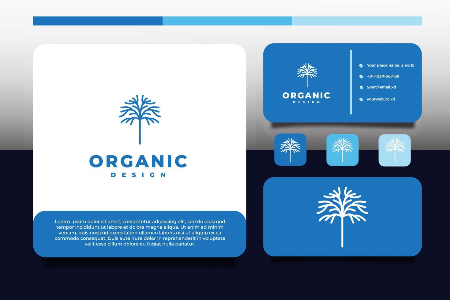 organic logo design and business card template vector