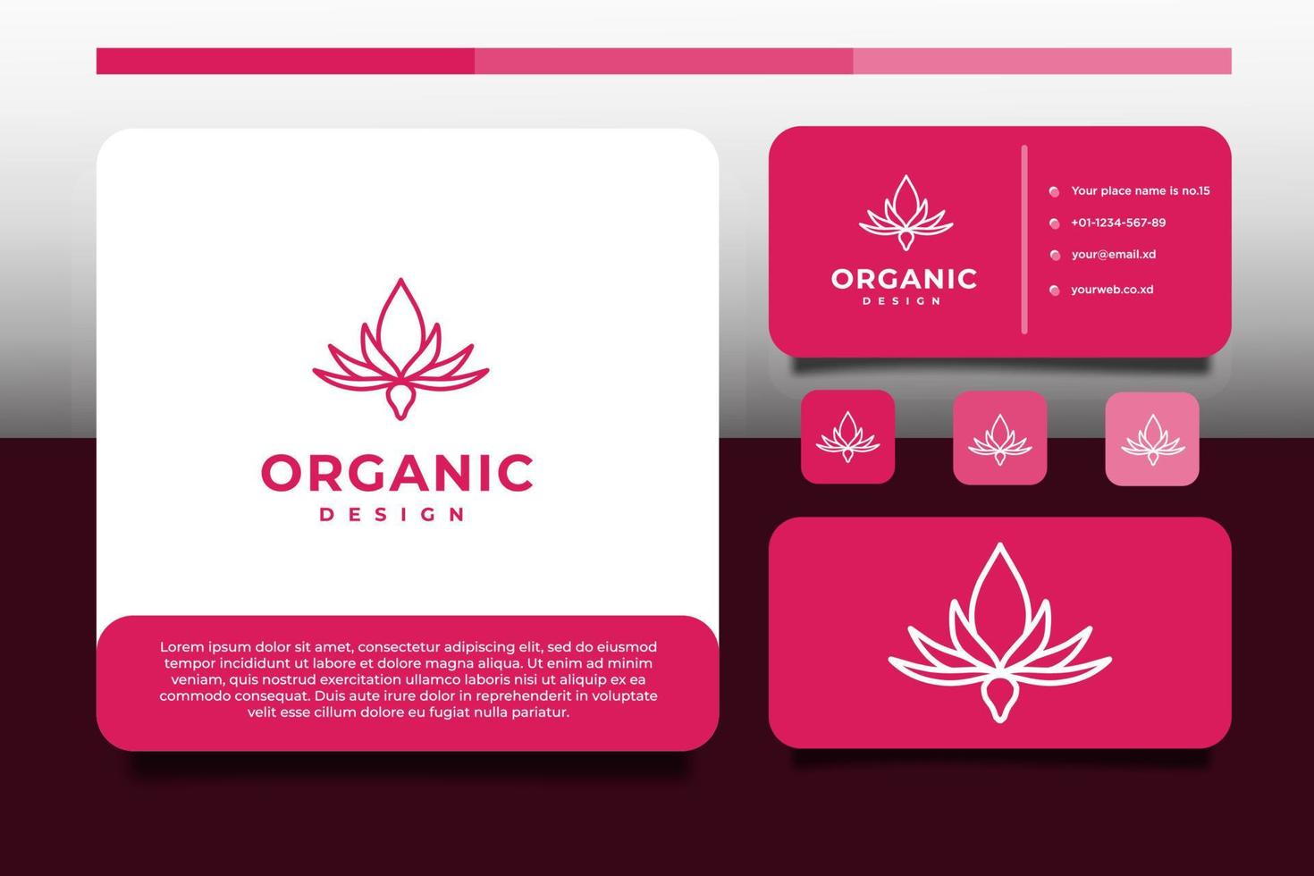 organic logo design and business card template vector