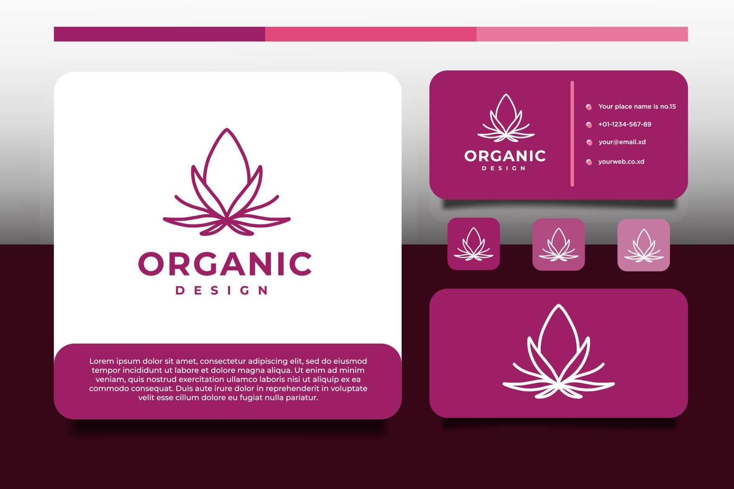 organic logo design and business card template vector