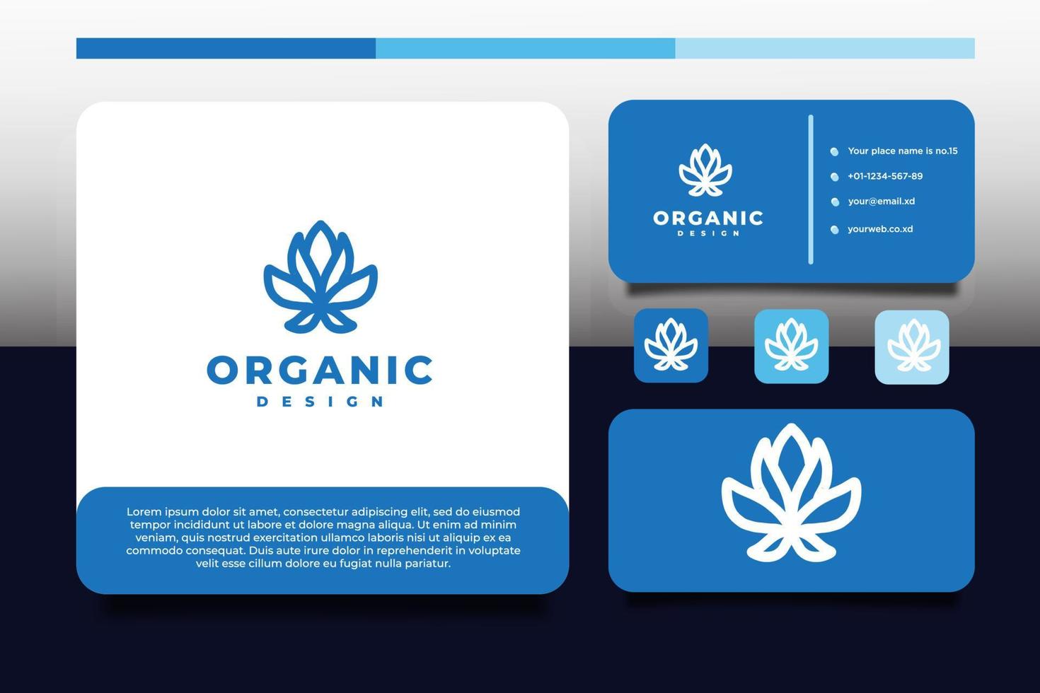 organic logo design and business card template vector