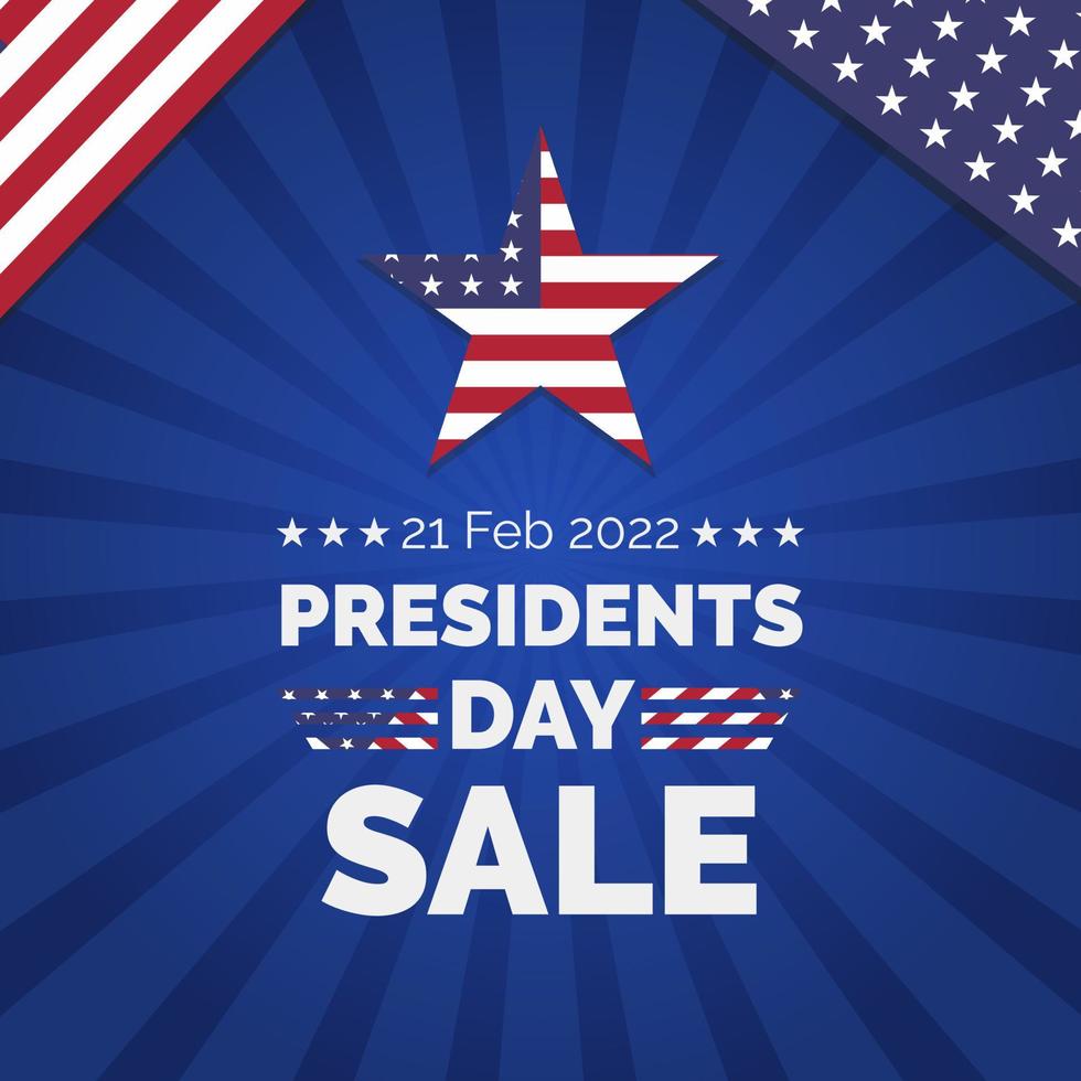 President Day sale 21 February social media post square banner template vector