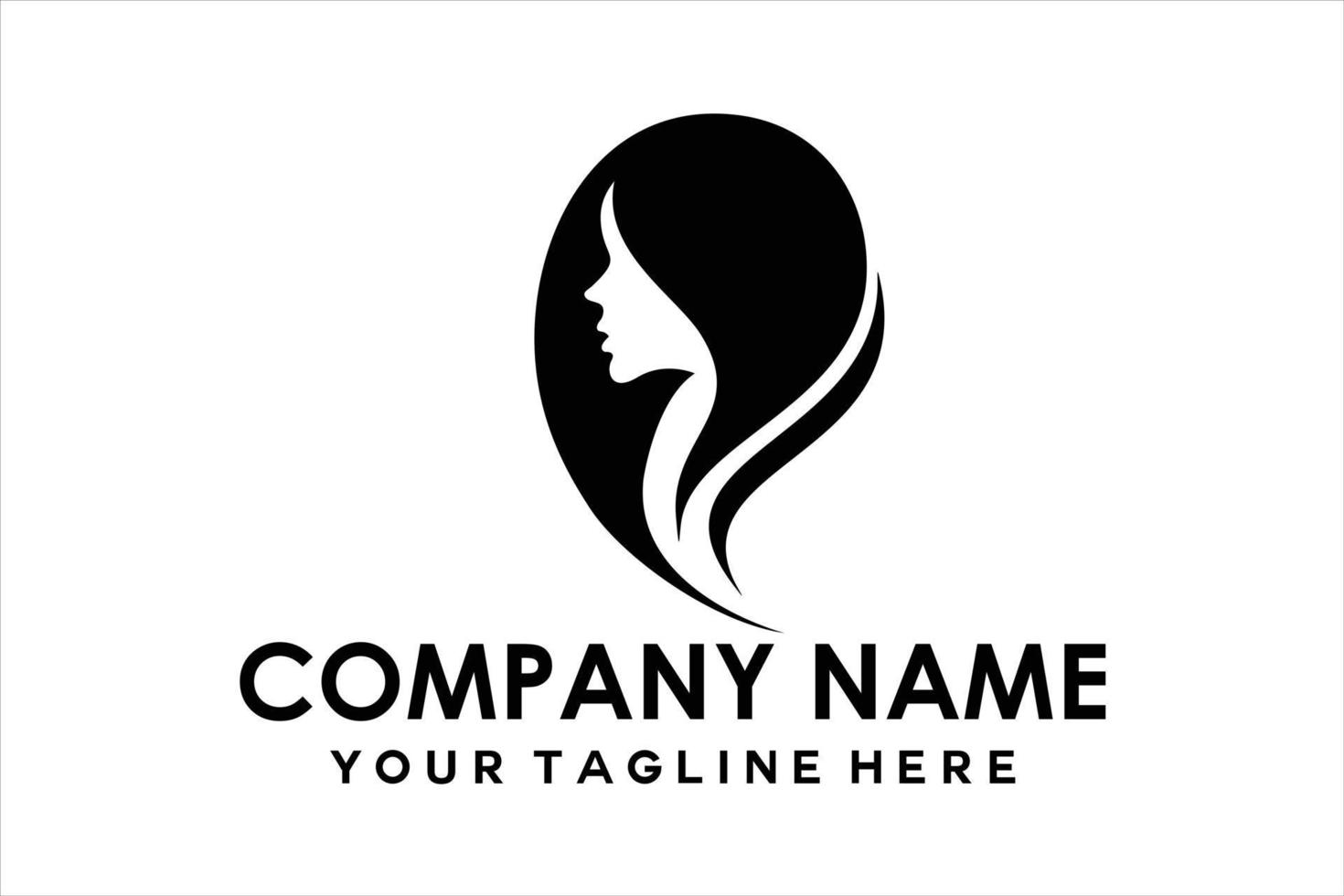 salon logo female silhouette vector