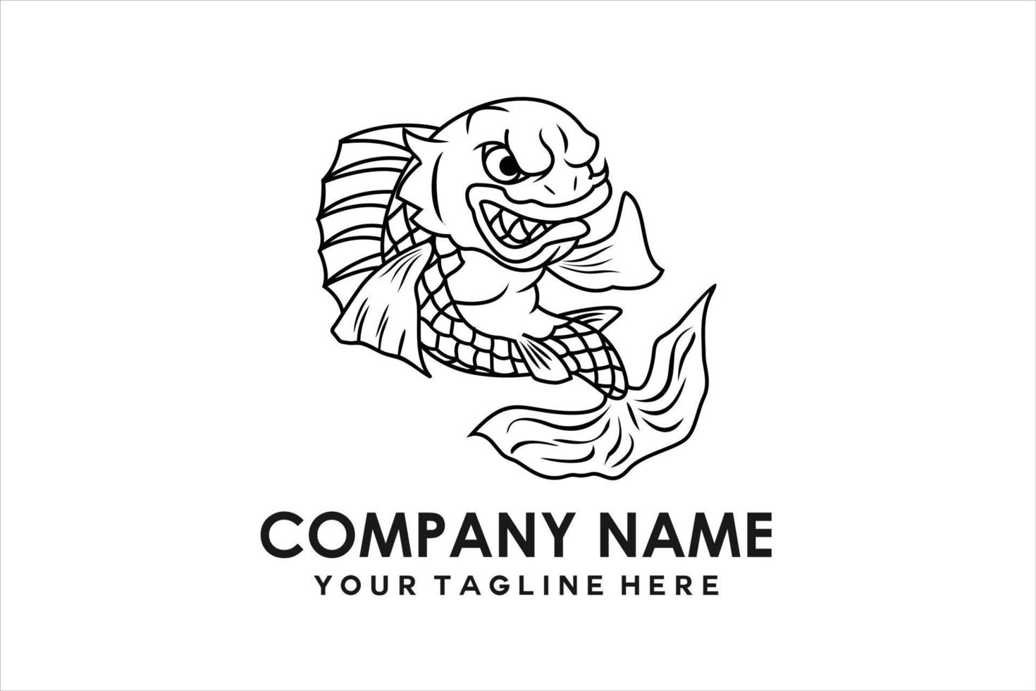 logotipo de pez de dibujos animados vector