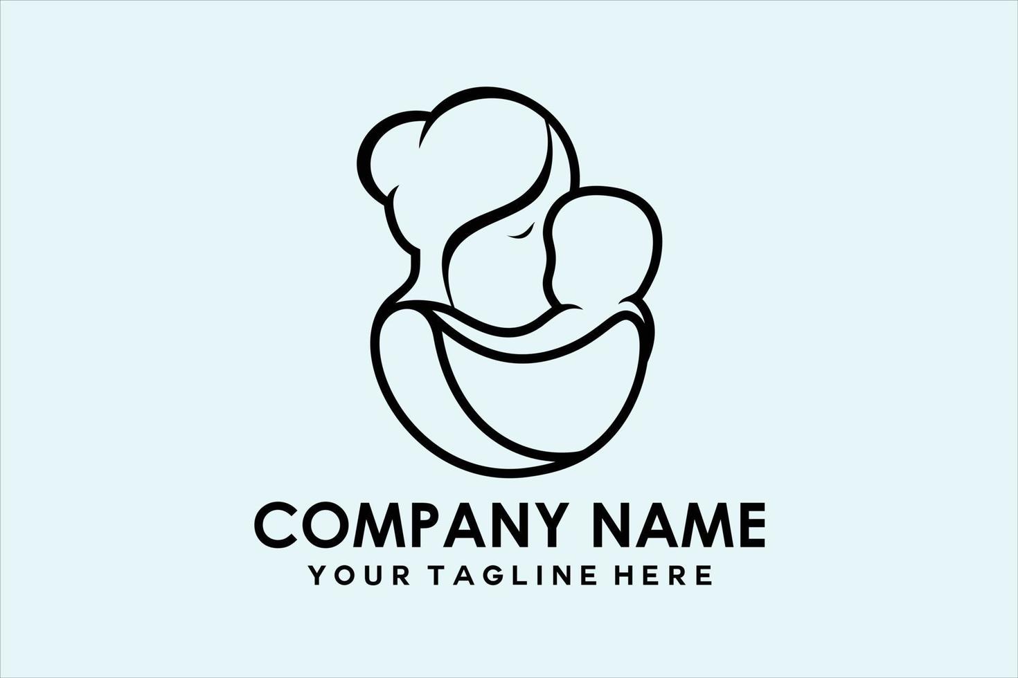 mother hugs child logo vector