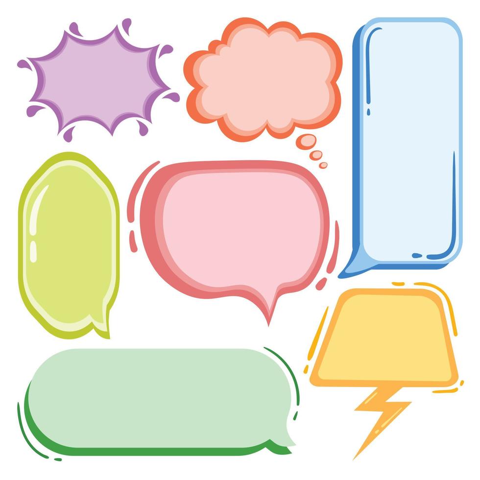 Collection of colorful speech bubbles vector Free Vector