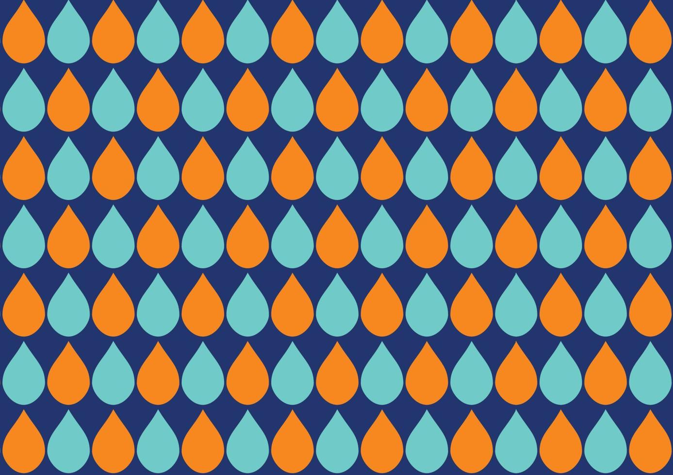 Orange Blue Water Drops Navy Background vector