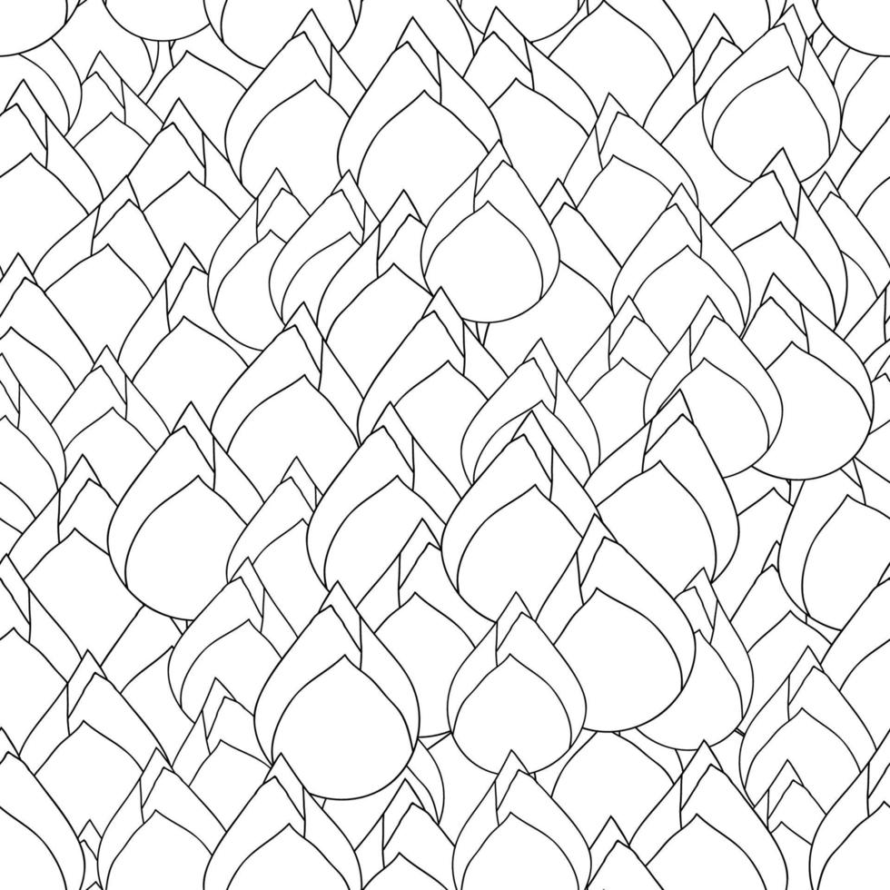 Bud Indian lotus Outline Seamless Background vector