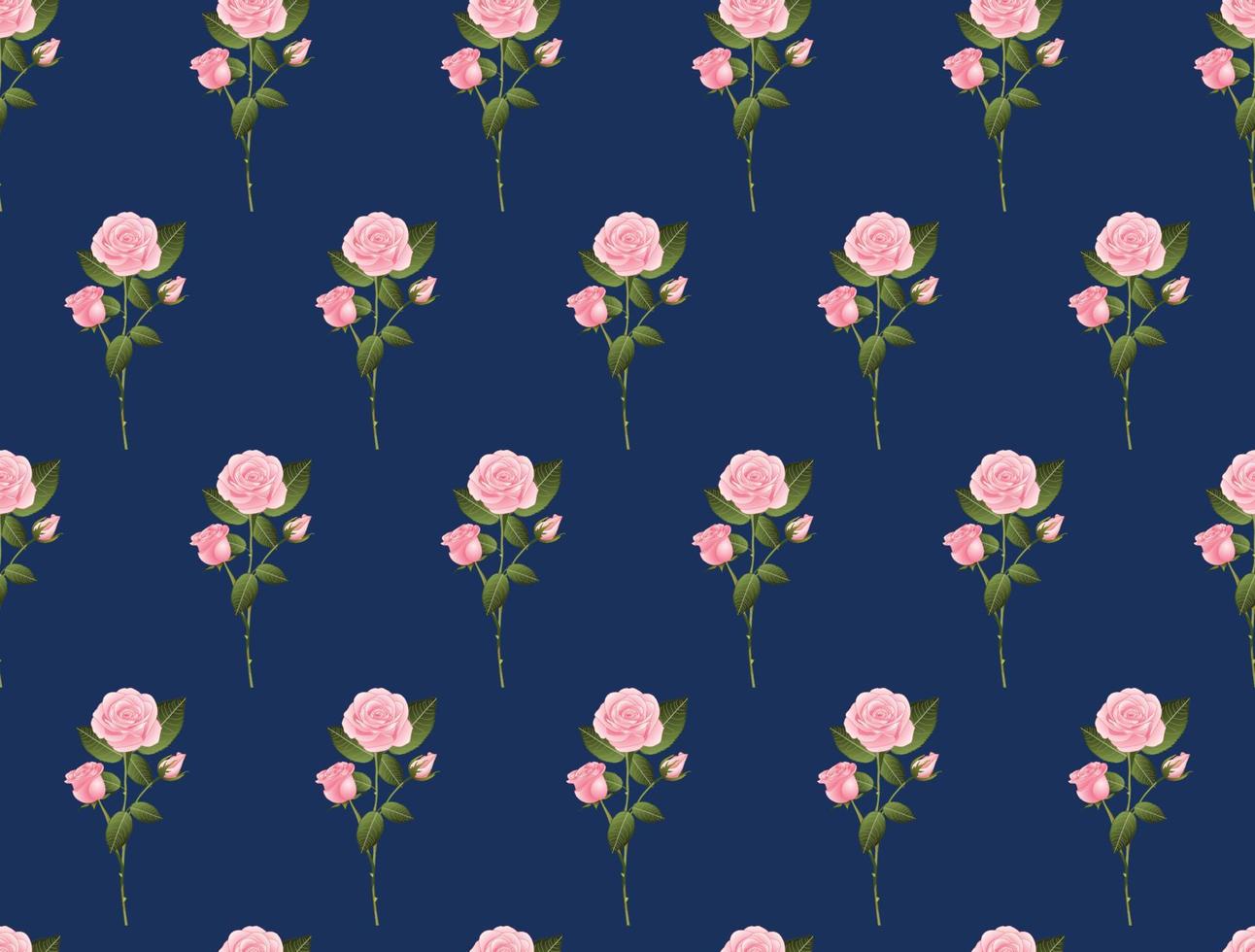 ramo de rosas rosadas sobre fondo azul índigo vector