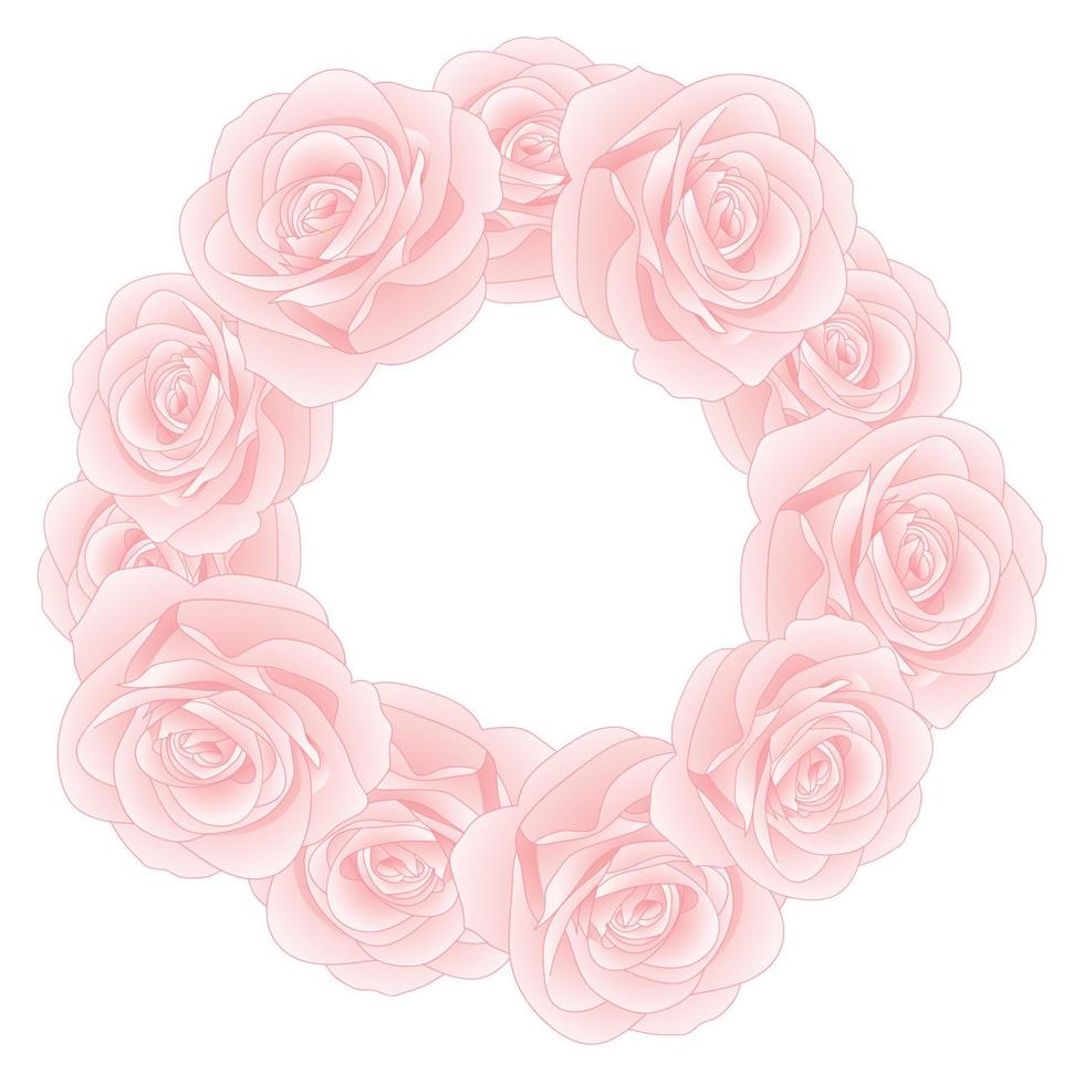 Pink Rose Wreath vector