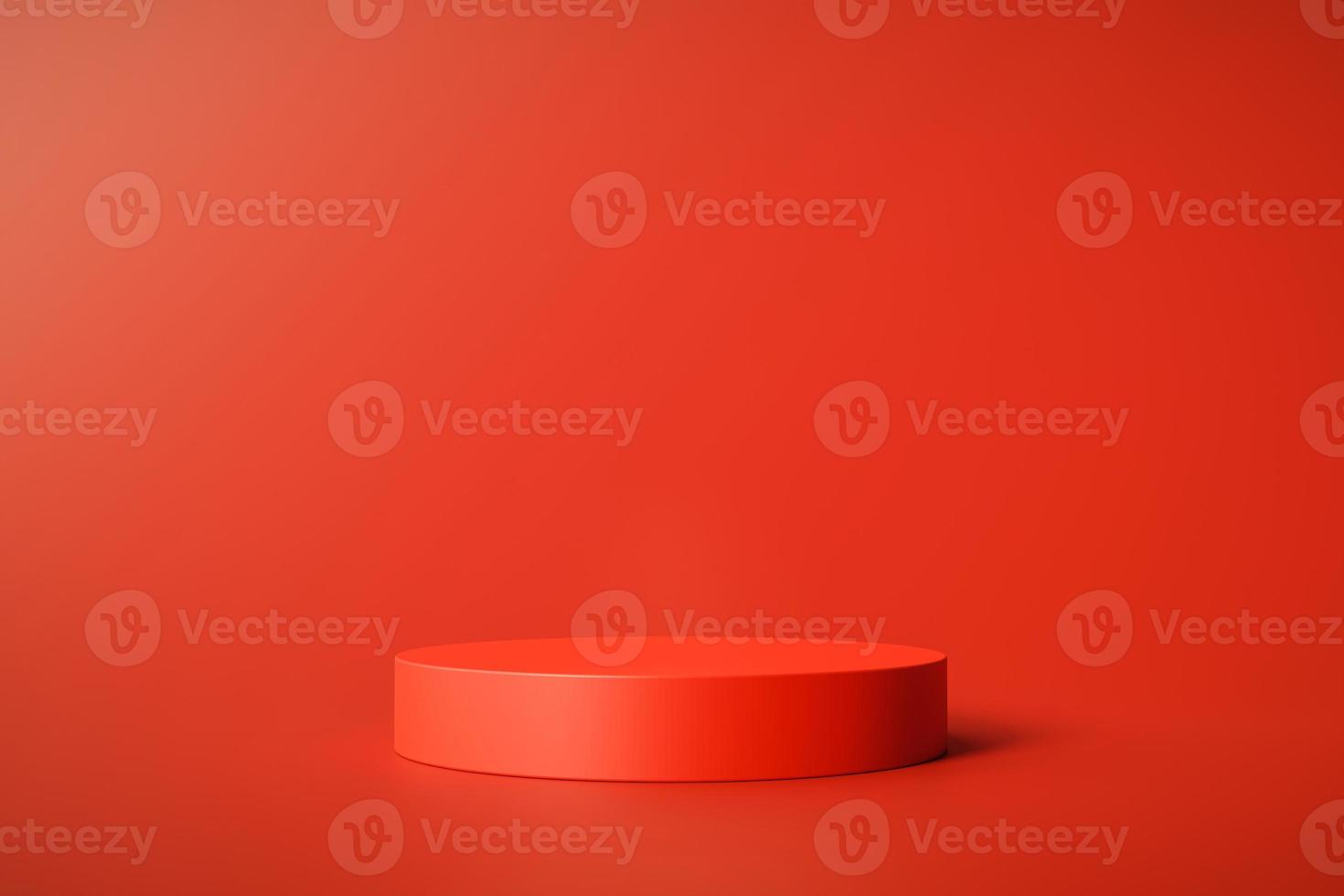 Red cylinder podium pedestal product display chinese new year or valentines day luxury abstract background 3D rendering photo