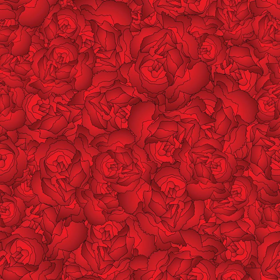 Red Carnation Flower Seamless Background vector