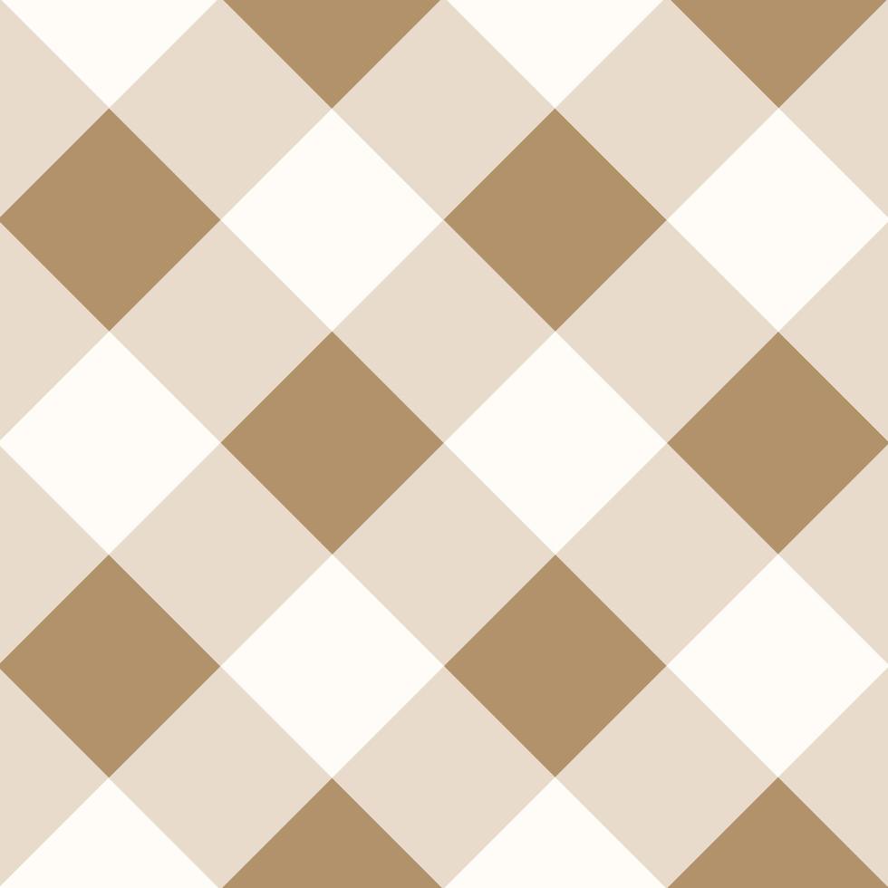 fondo de tablero de ajedrez de diamante blanco marrón café helado vector