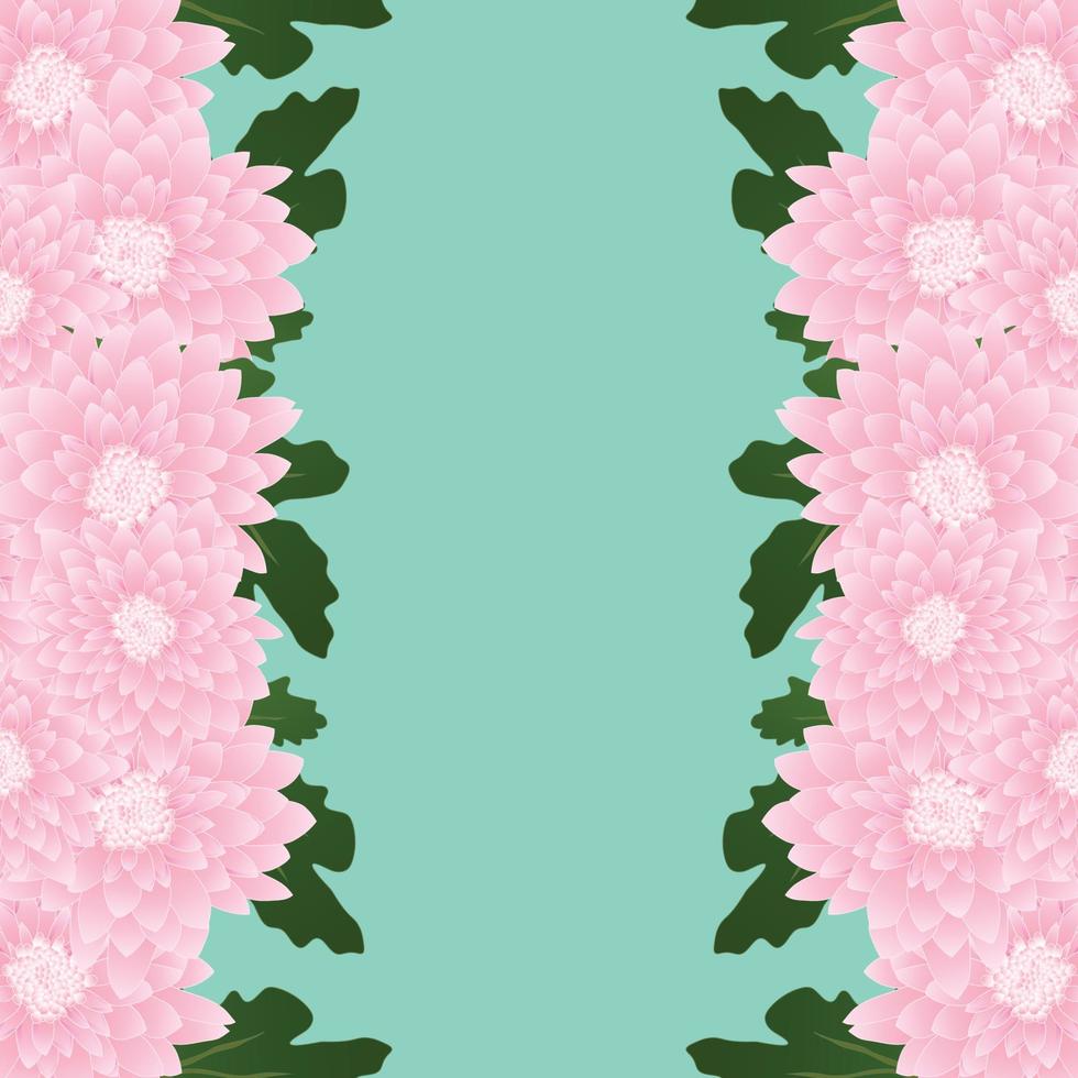 Pink Mum, Chrysanthemum Flower Border vector