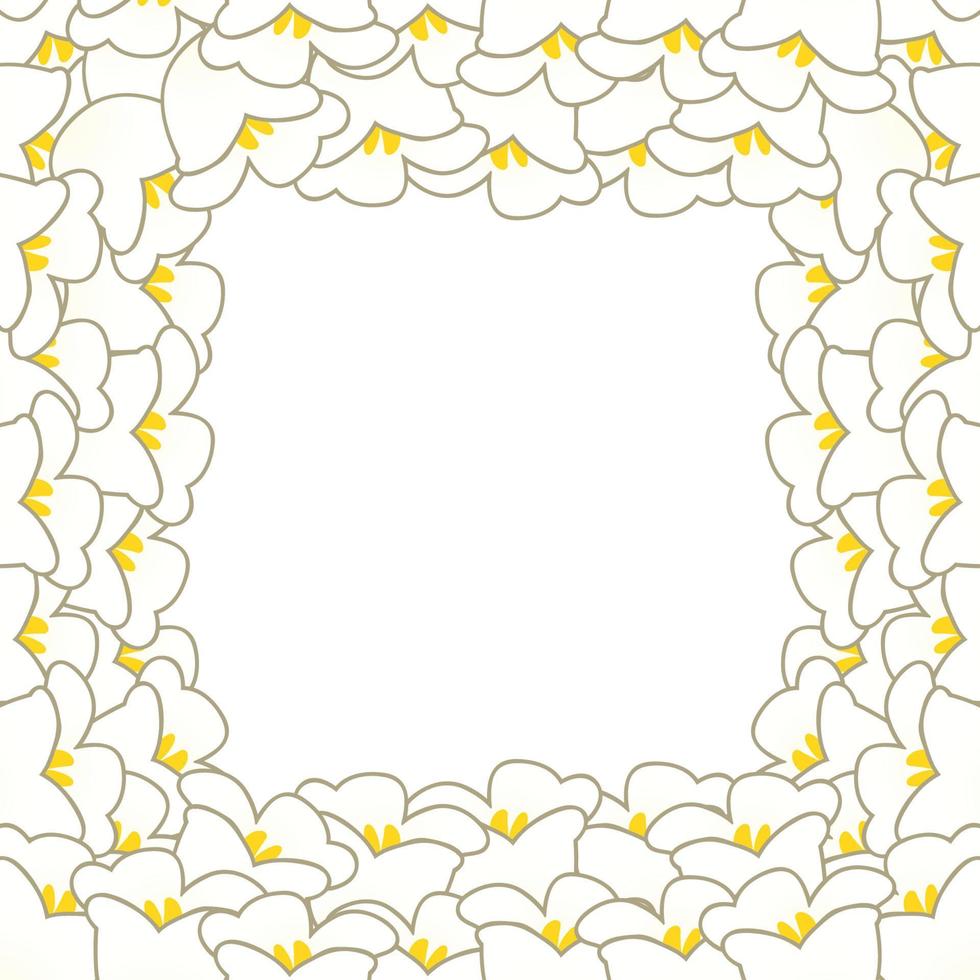 White Lily of the Valley Border vector