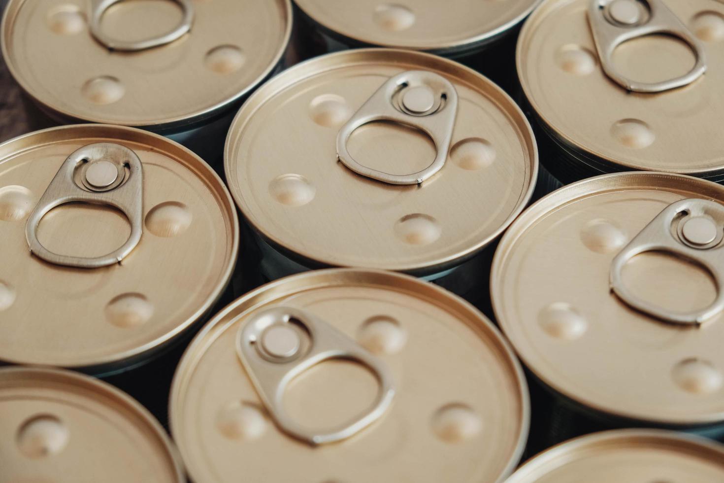 Metal closed canned food as a background image photo