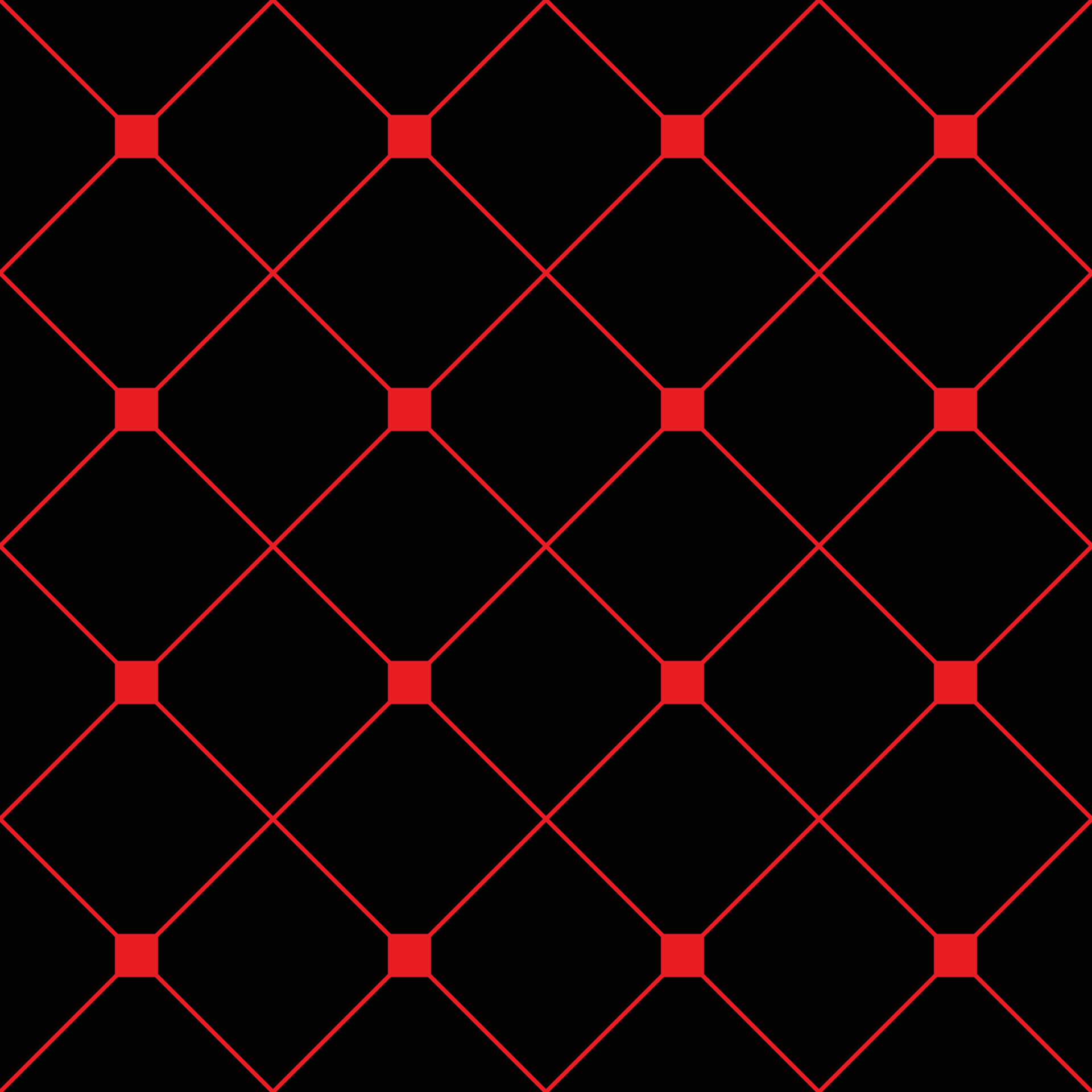 Red Square Diamond Grid Black Background. Classic Minimal Pattern