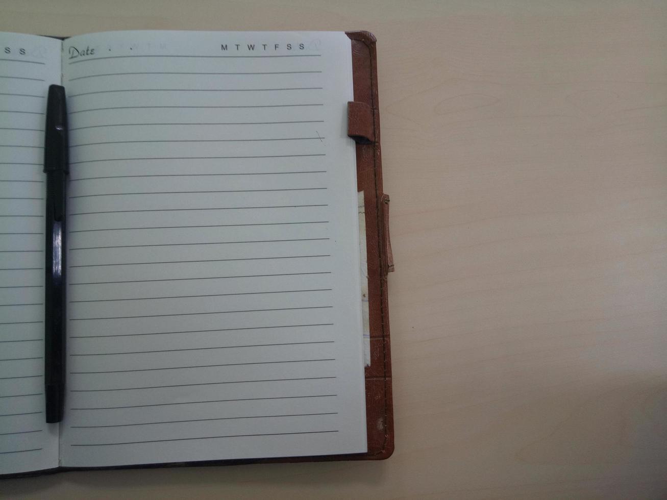 Open notebook with pages. Blank page notebook. photo