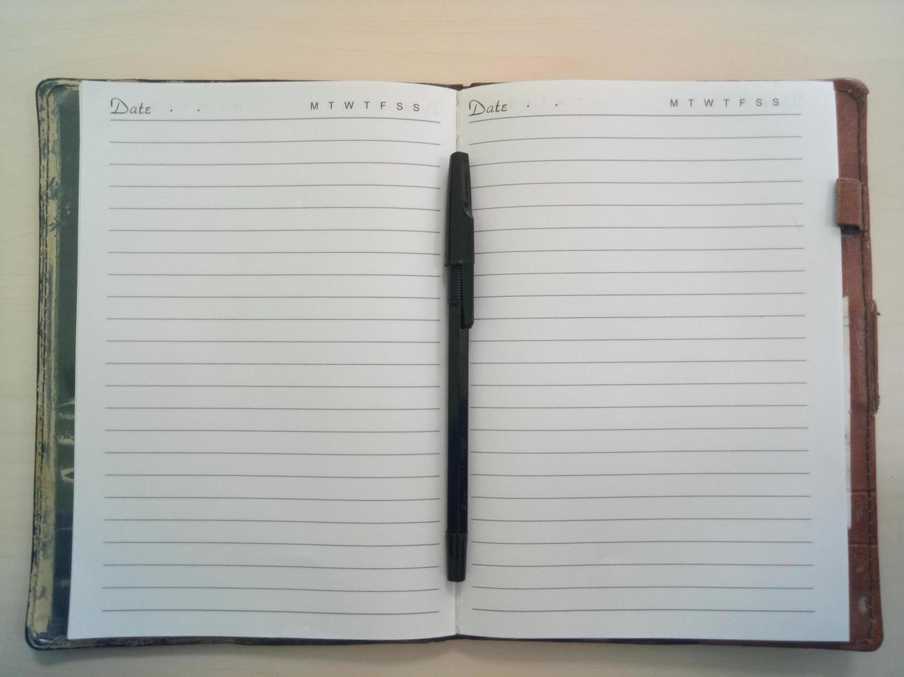 Open notebook with pages. Blank page notebook. photo