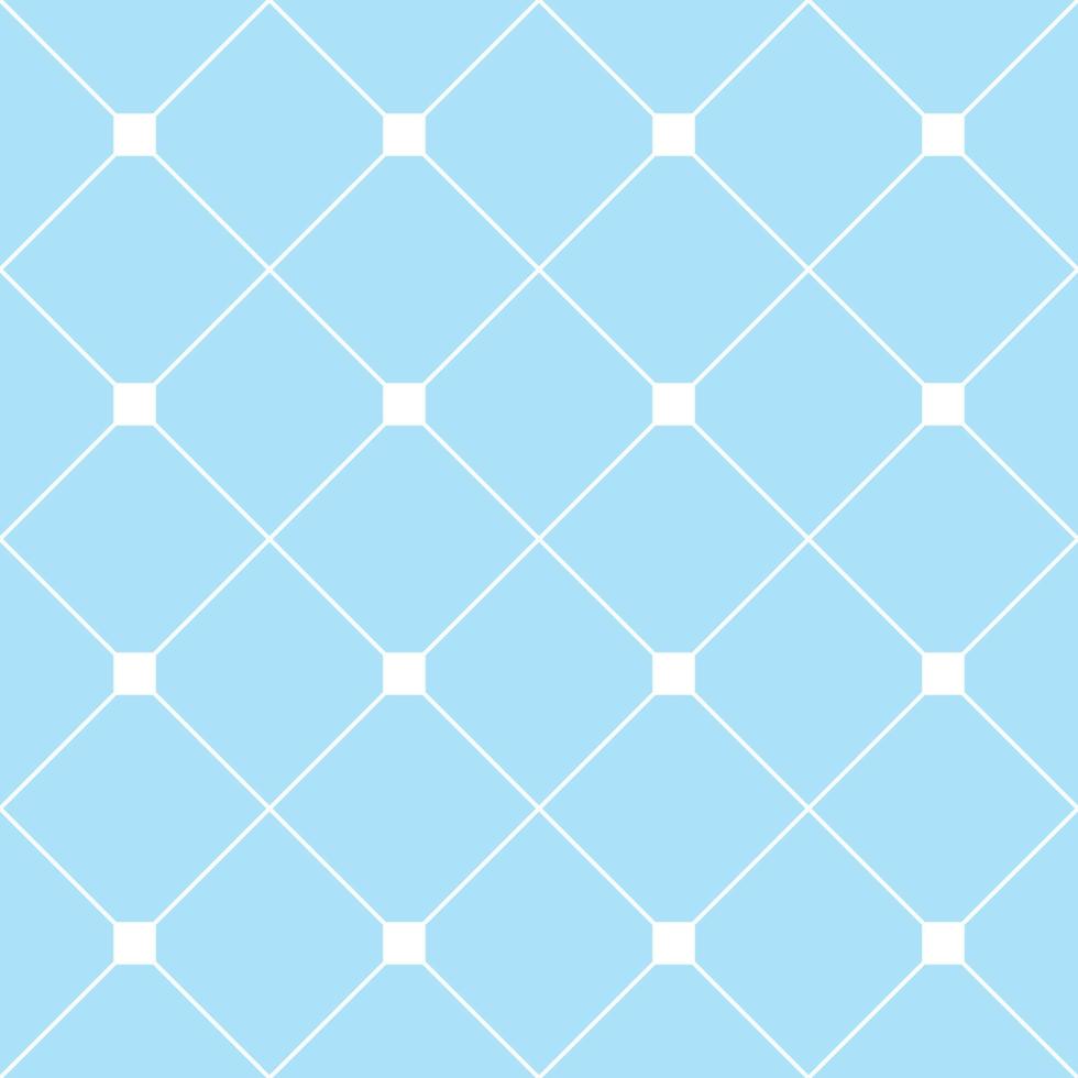 White Square Diamond Grid Light Blue Background. Classic Minimal Pattern Texture Background. vector