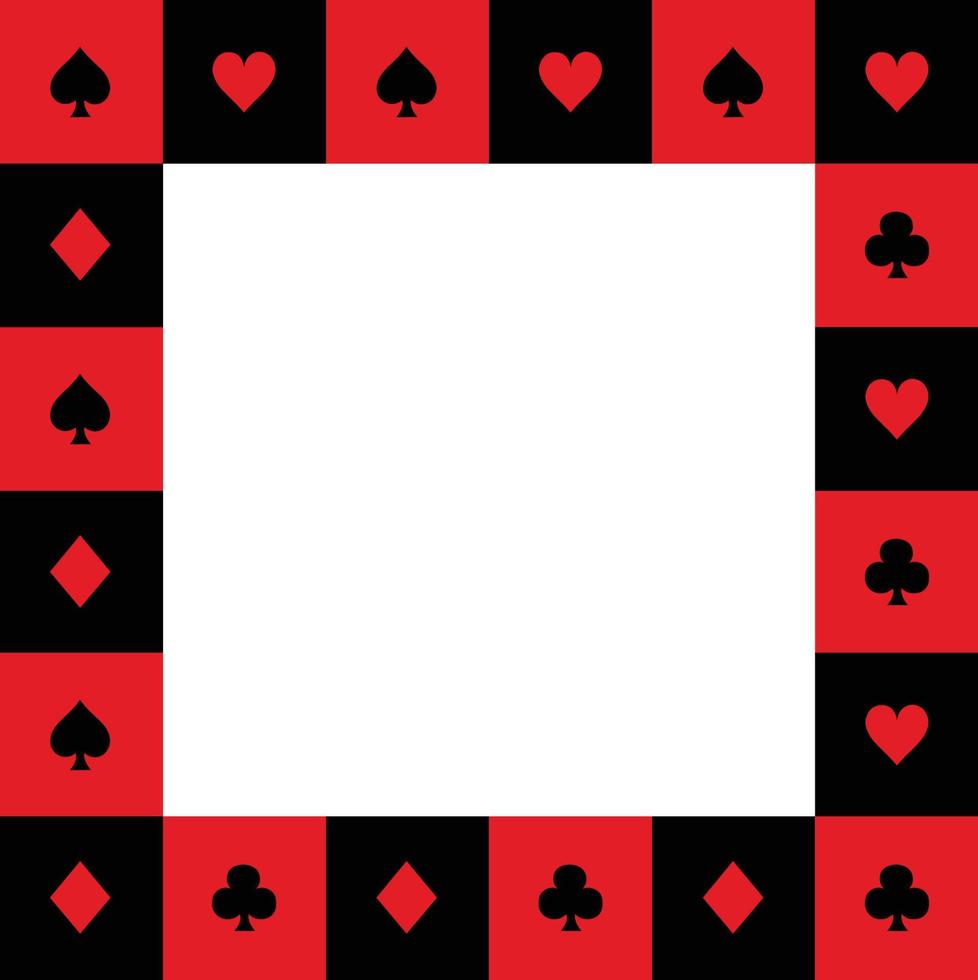 Card Suits Red Black White Chess Board Border2 vector