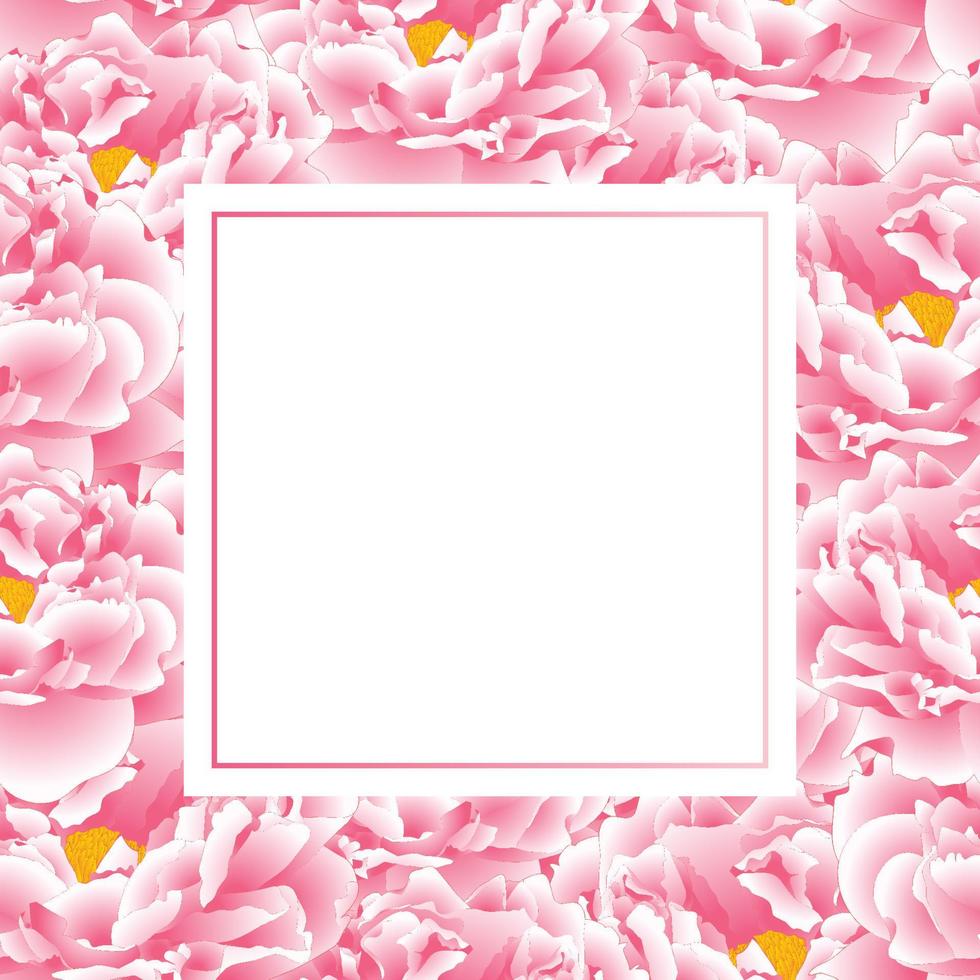 Pink Peony Banner Card vector