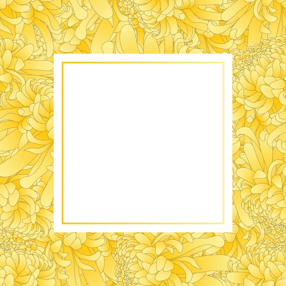 tarjeta de banner de flor de crisantemo amarillo vector