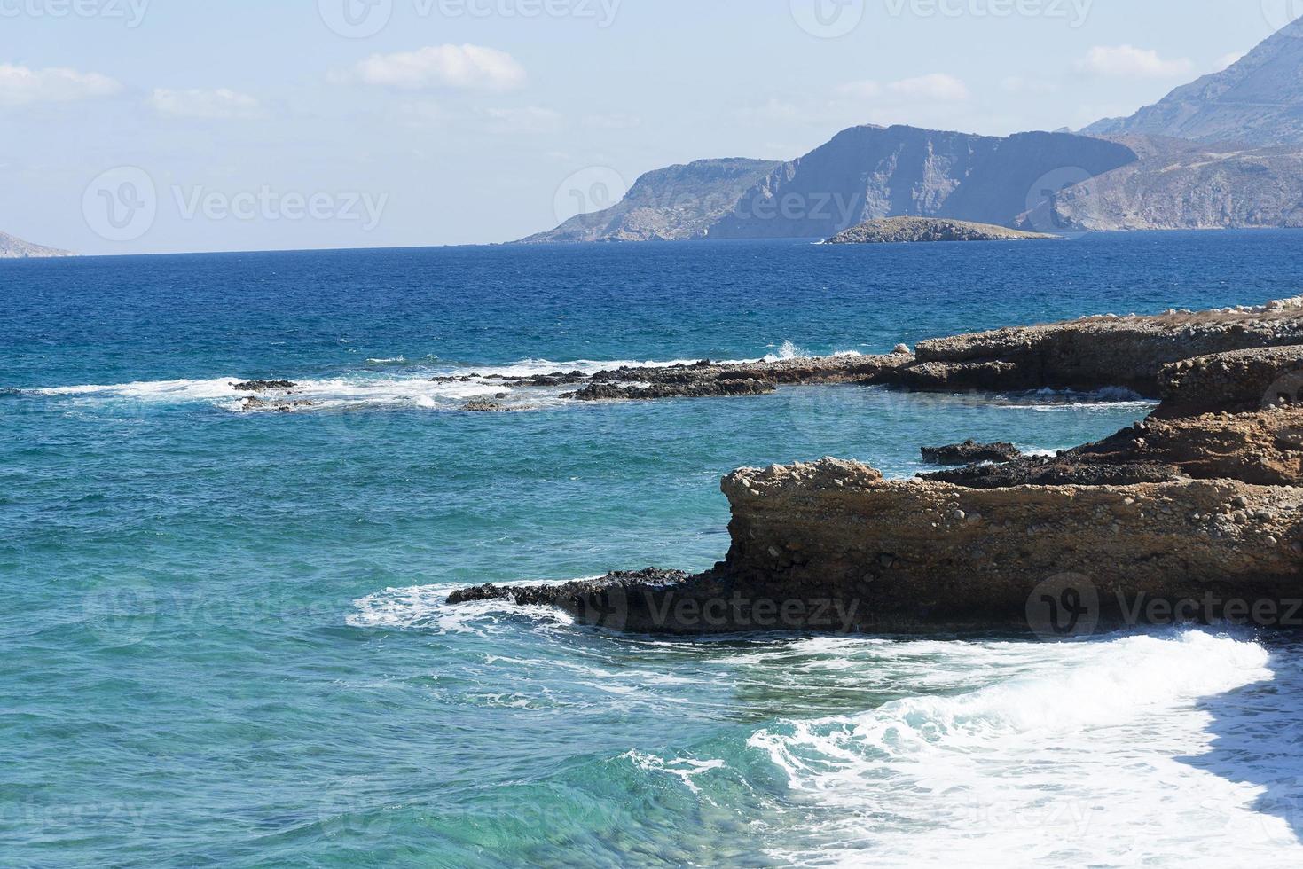 The sea and the mountains of Crete. photo