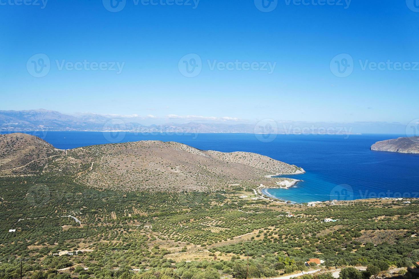 View of the island in the sea near Crete. photo