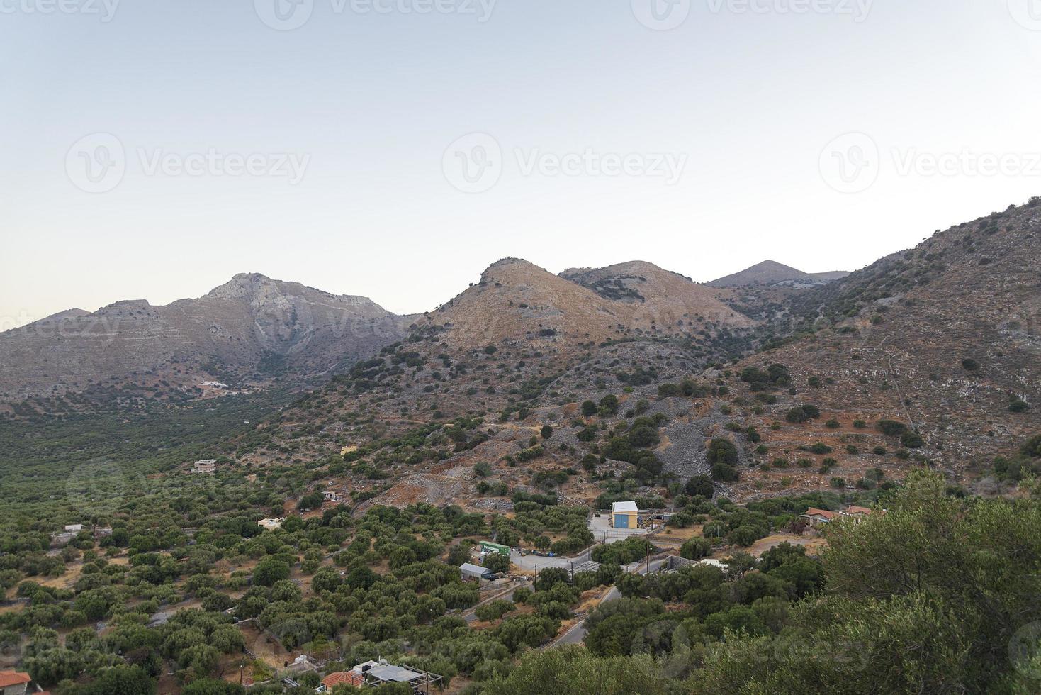 The road along the hills and mountains on the island of Crete. photo