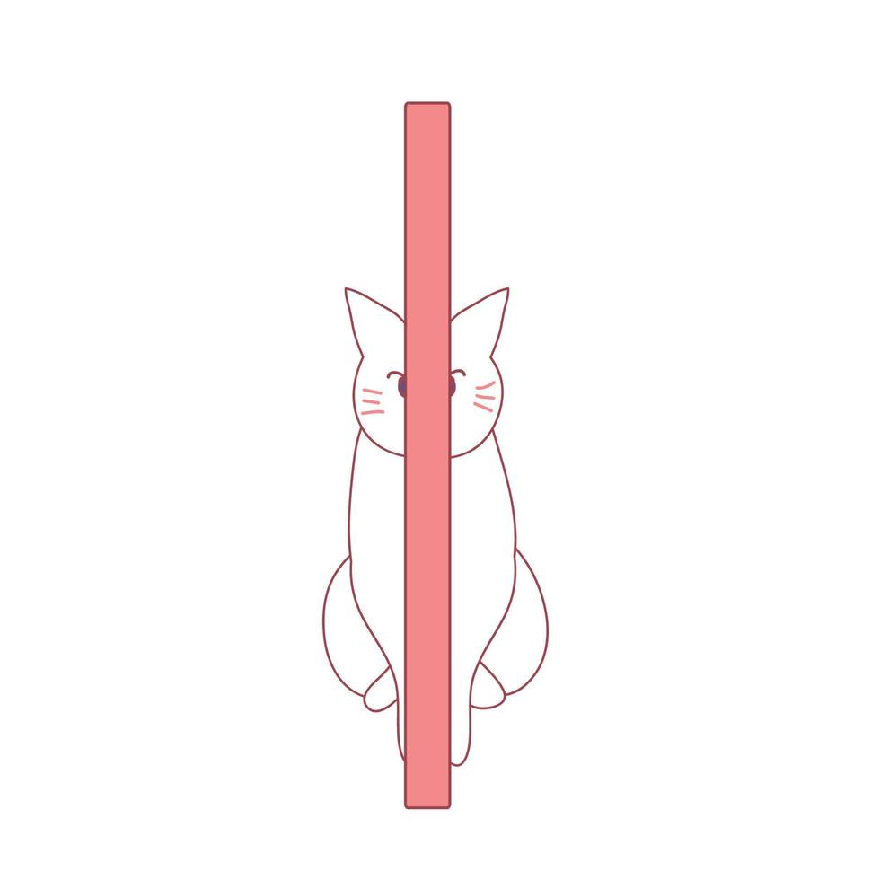 Cat Play Hide and Seek Behide the Pole vector