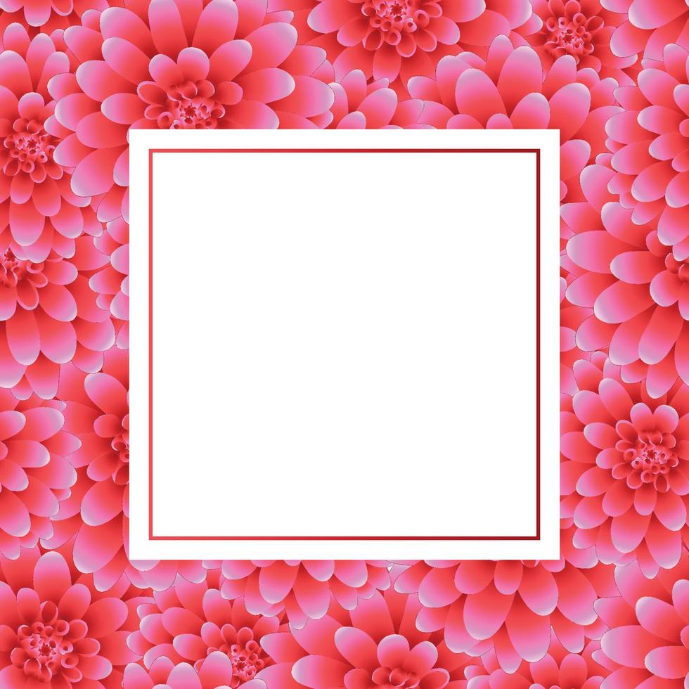 Pink Dahlia Banner Card Style 2 vector