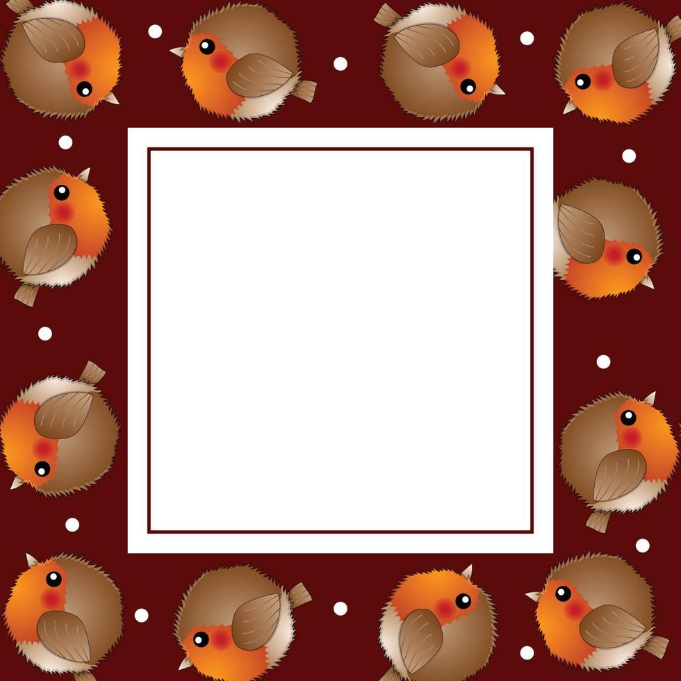 Red Robin Bird on Red Christmas Banner Card vector