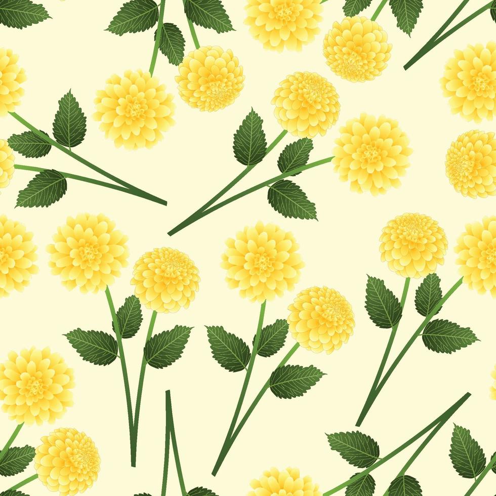 Yellow Dahlia on Beige Ivory Background vector