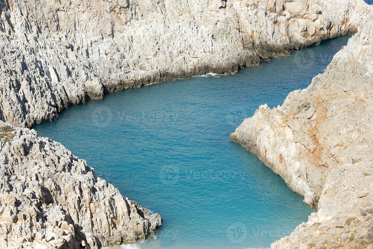 Sandy beach, the Bay of the devil, the island of Crete. photo