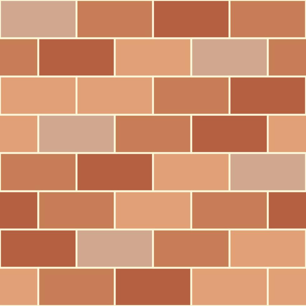 Brown Orange Brick Wall Seamless Background vector