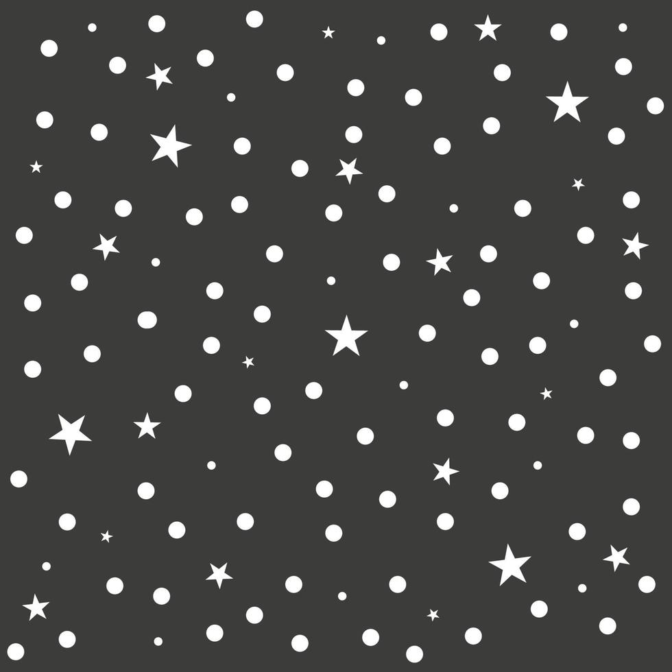 Star Polka Dot Dark Gray Background vector
