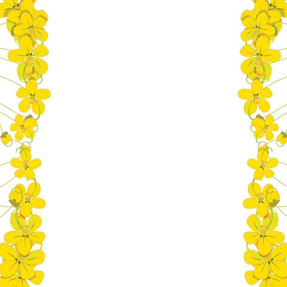 Yellow Cassia Fistula - Golden Shower Flower Border vector