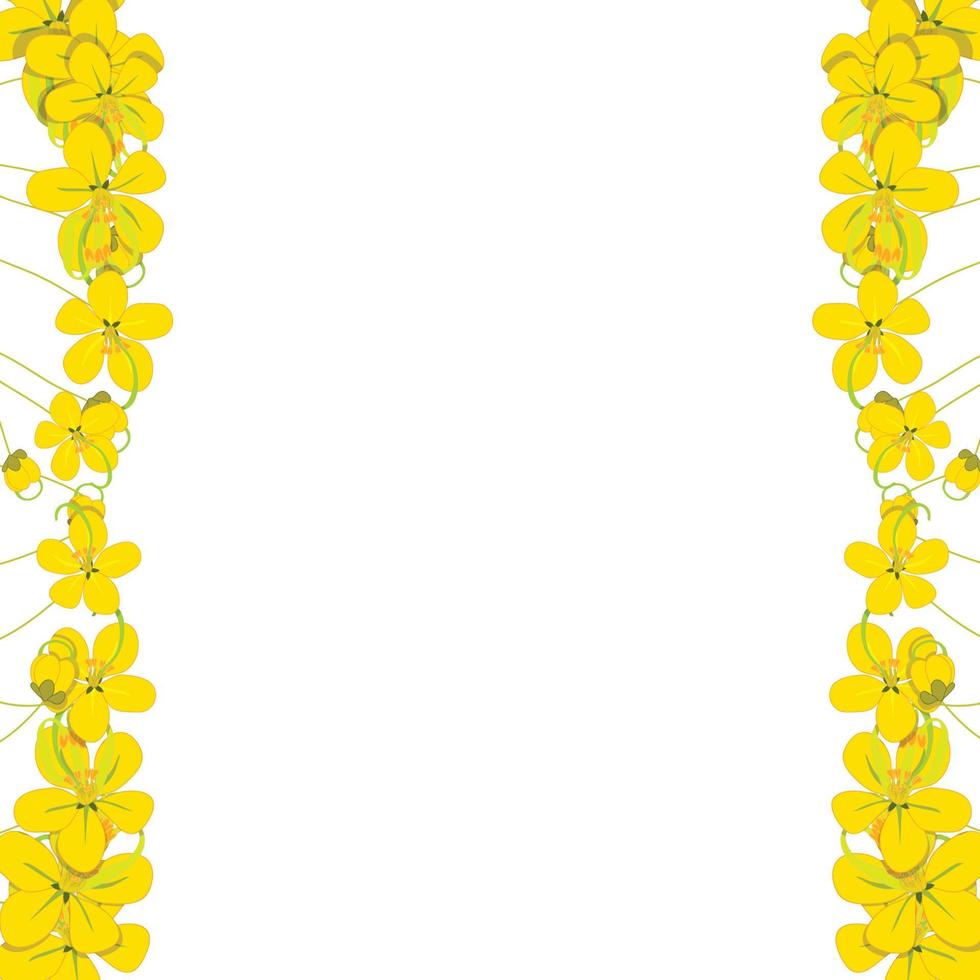 Yellow Cassia Fistula - Golden Shower Flower Border vector