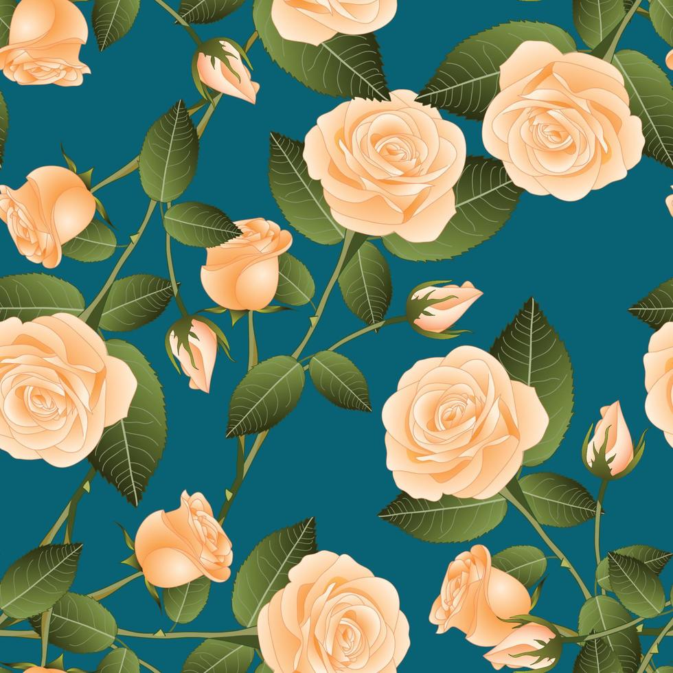 Orange Rose on Indgo Blue Background vector