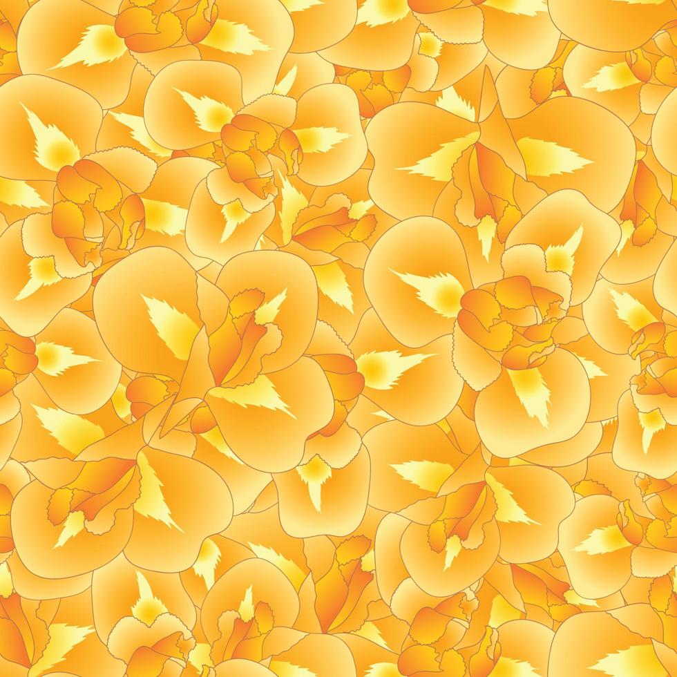 Orange Iris Flower Seamless Background vector