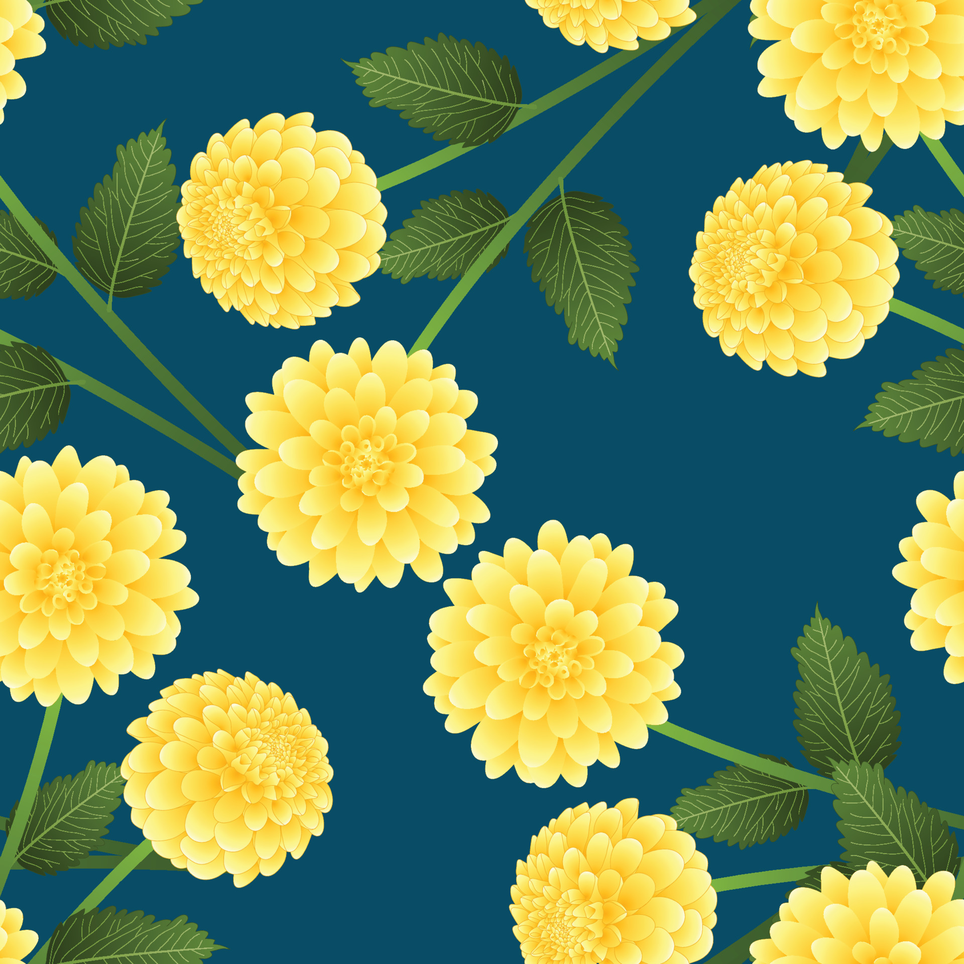Yellow Dahlia on Indigo Blue Background 5122744 Vector Art at Vecteezy
