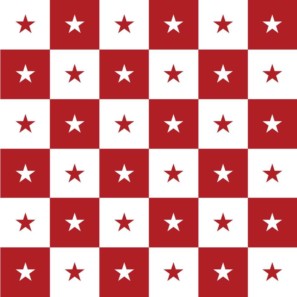 fondo de tablero de ajedrez blanco rojo estrella vector