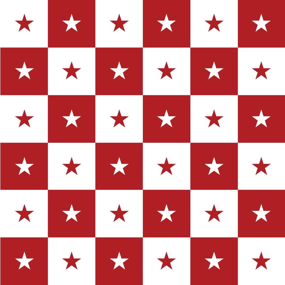 Star Red White Chess Board Background vector