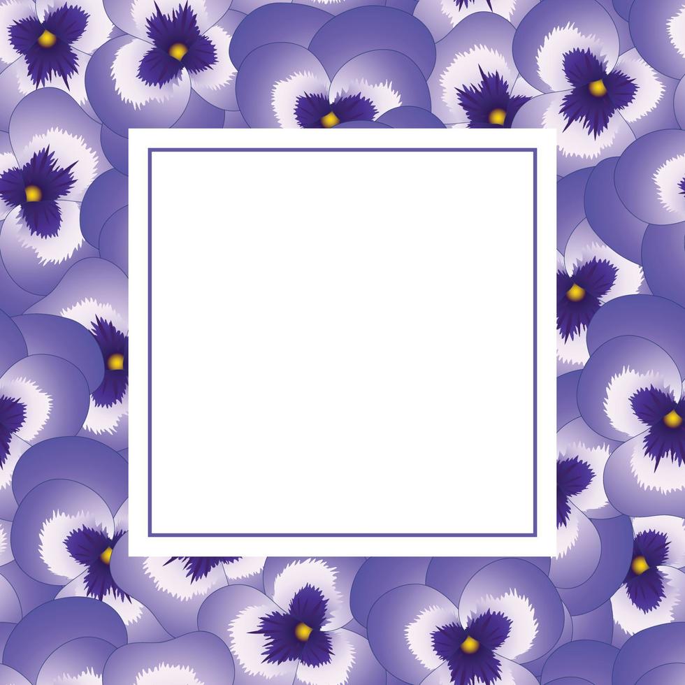Violet Pansy Flower Banner Card vector