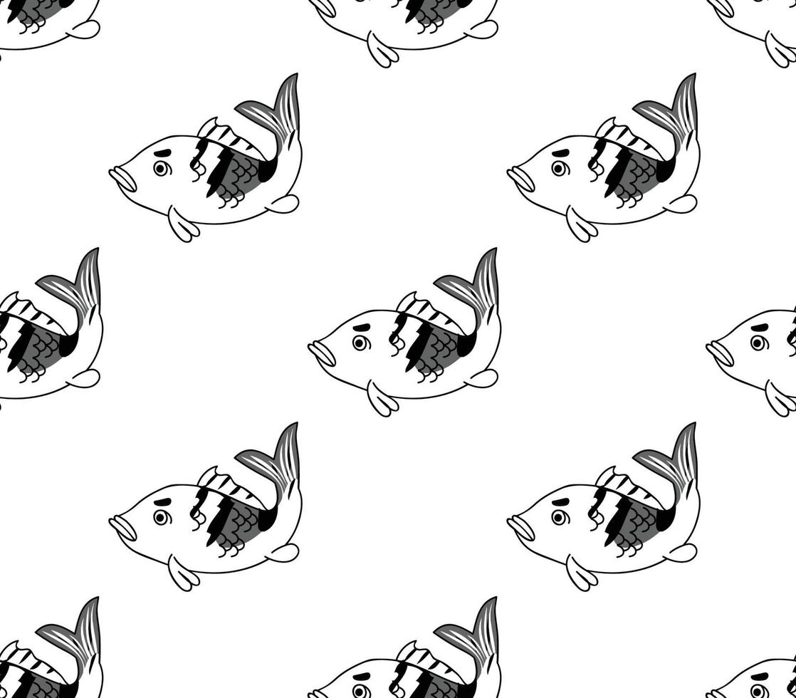 Carp Seamless on White Background vector