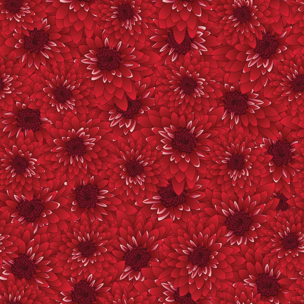 Red Chrysanthemum Seamless Background vector